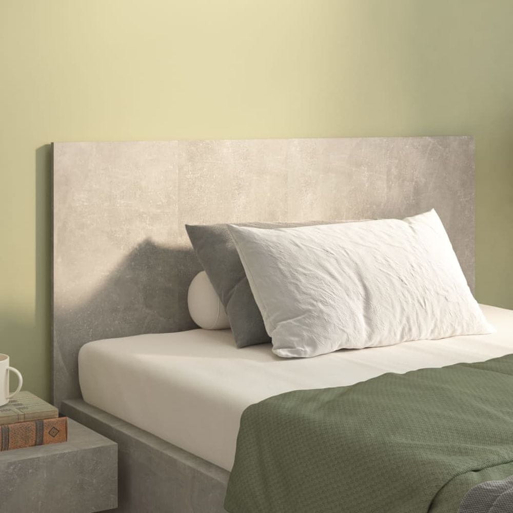 Vidaxl Čelo postele, betónová sivá, 120x1,5x80 cm